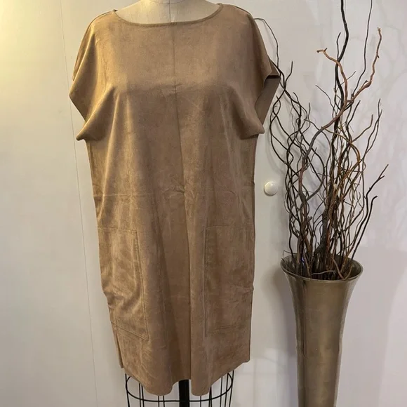 Wilfred Free Nori dress in camel - cap sleeve midi - Picture 1 of 9